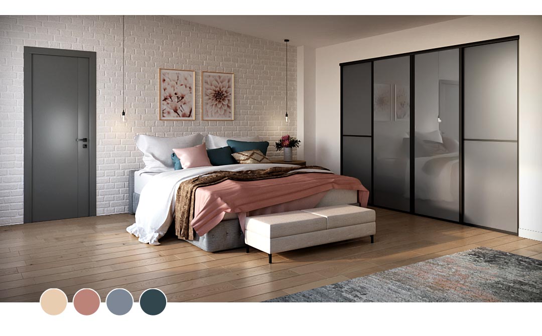 Porte intérieure Bosphore et Porte de placard coulissante meridien