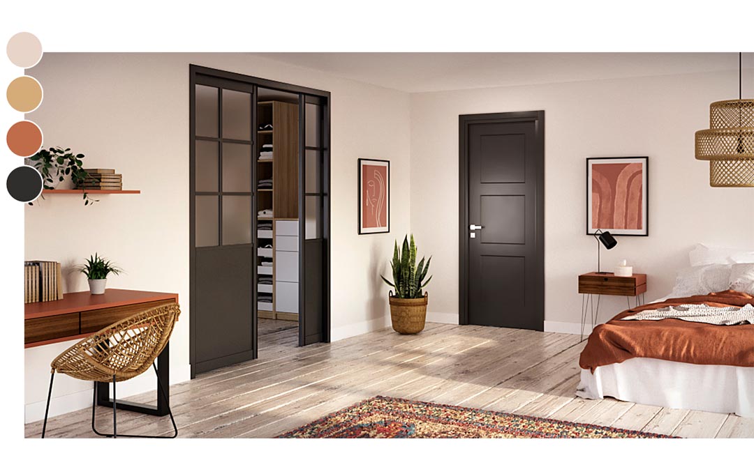 Porte intérieure Hudson et séparation Atelier pièce dressing