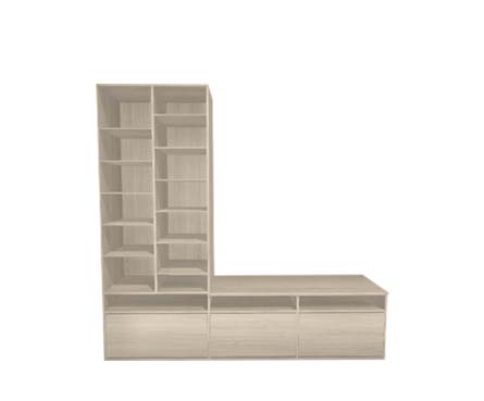 Aper?u Meuble TV + Bibliothèque