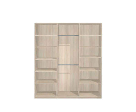 Aper?u 3 colonnes tablettes et penderie (au centre)